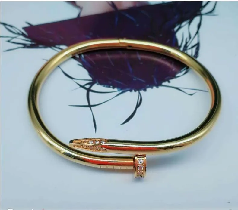 Bracelet à ongles en acier titane bracelet de couple en or rose 18 carats bracelet étudiant bracelet homme et bracelet femme 3161