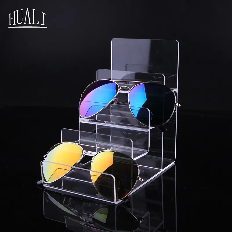 Présentoir de lunettes de soleil transparent en acrylique professionnel, présentoir de lunettes transparent multicouche pour bijoux, lunettes, portefeuille displa301J