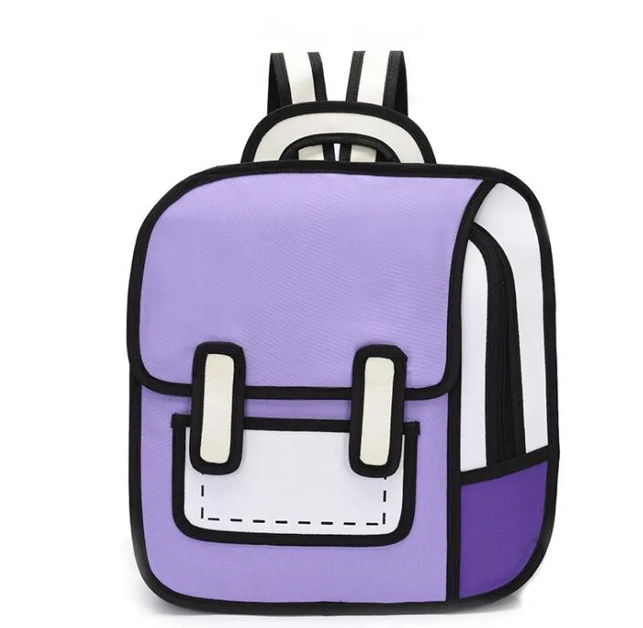 Designer Unisex Cartoon Cartoon Two-dimensional Backpack Luxury Special Personality Style Backpack Student Schoolbags High Quality284r