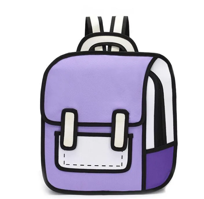 Designer Unisex Cartoon Cartoon Zweidimensionaler Rucksack Luxus Besondere Persönlichkeit Stil Rucksack Student Schultaschen Hohe Qualität284r