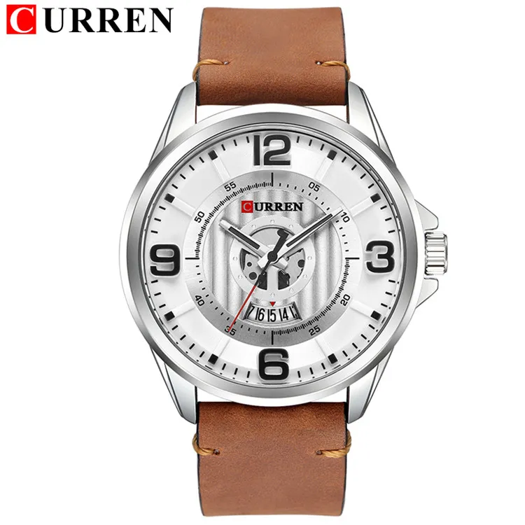 Montres pour hommes Top marque CURREN montre-bracelet en cuir analogique armée militaire Quartz temps homme étanche horloge mode Relojes Hombre199c