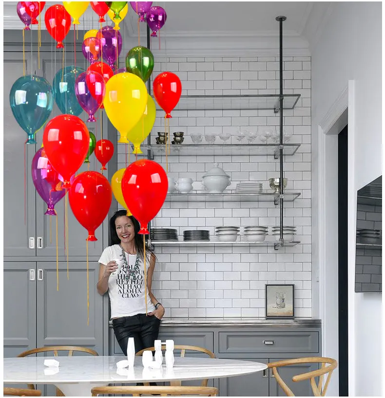 Lâmpadas led modernas multicoloridas, bola de vidro, balão, luz pendente para sala de estar, escada, luz de suspensão al1212649