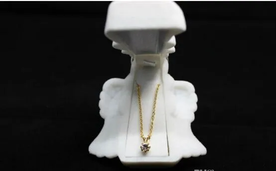 Floccaggio portagioie bianco angelo di lusso velluto anelli di gioielli collana espositore contenitore regalo custodia gioielli imballaggio 20 pz / lotto 2160
