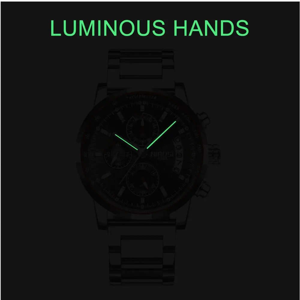 NIBOSI Watch Men Luxury Brand Men Army Military Watches Men's Quartz Clock Man Sports Wrist Watch Relogio Masculino Wristwatc239A