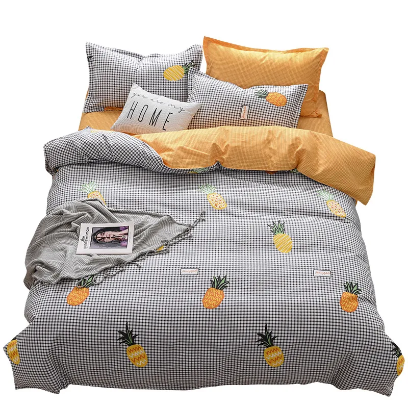 Designer-Bett, luxuriös, Schwarz, Bettbezug, Bettwäsche-Set, Queen-Size-Bett, 4-teiliges Bettwäsche-Set, Trösterbezug-Set mit Kissenbezug