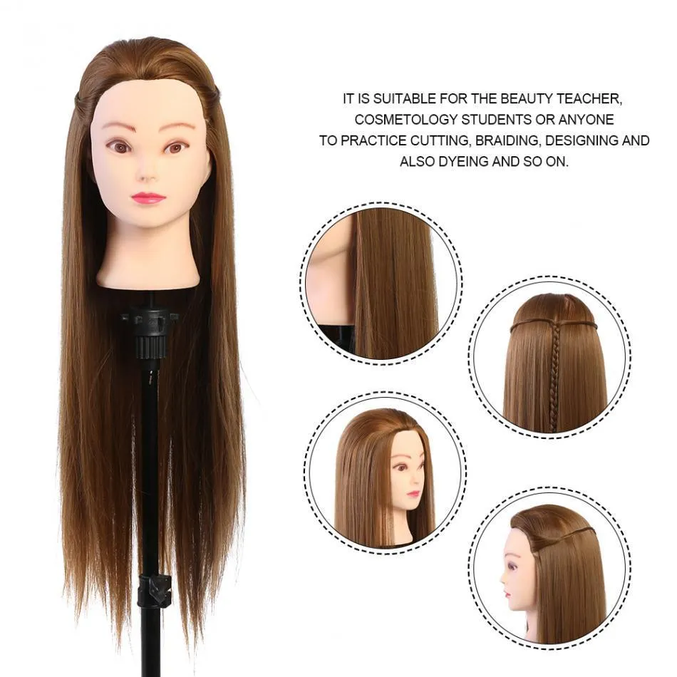 Salon Hair Makeup Practice Model Eyelash Extensions Mannequin Head Hairdresser Training Head Doll 60cm Wig Head Without Holder SH17786401