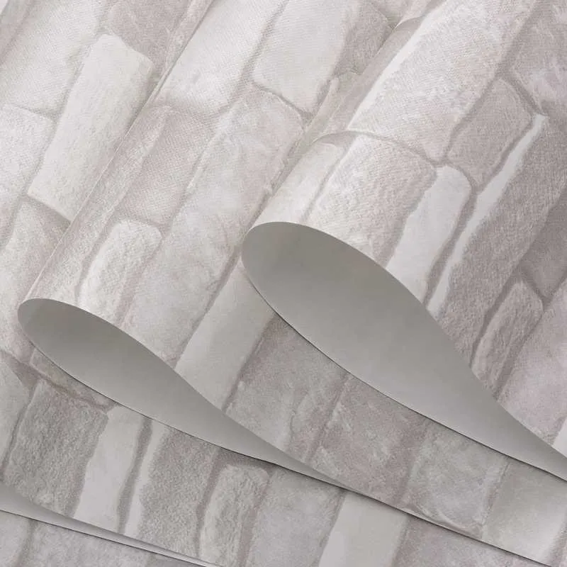 كريم أبيض رمادي خمر الحجر من الطوب جدران للجدران لفة فوكس 3D خلفيات لمطعم غرفة المعيشة