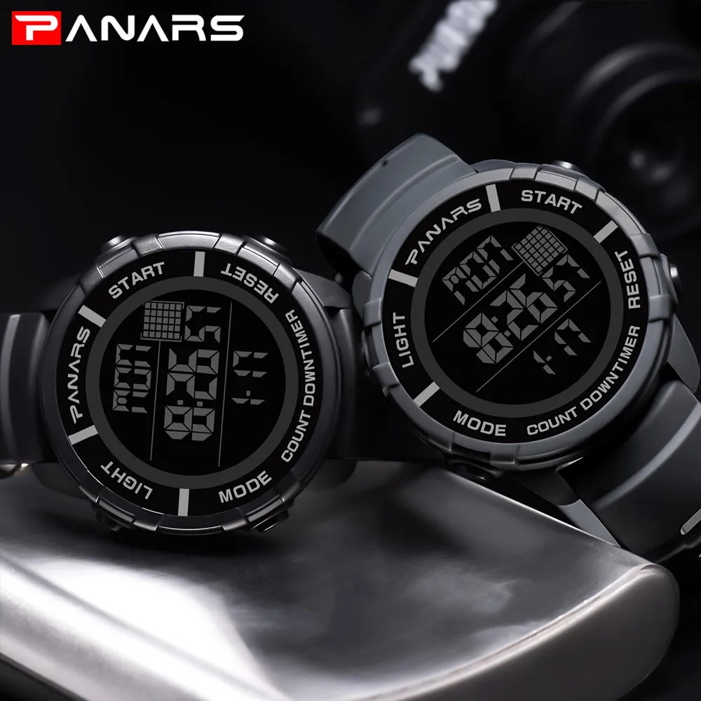 PANARS Neue Outdoor-Sport Männer Uhren Wasserdicht Armbanduhren für Schwimmen Männer Sport LED Display Digital Uhr Stunde 8103230t
