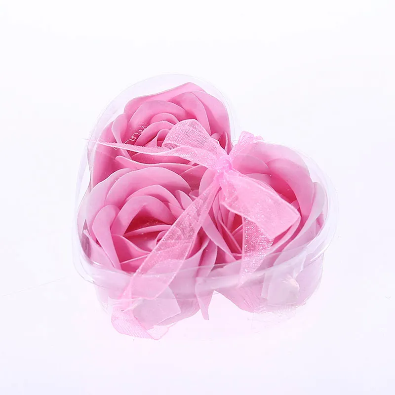 Aroma Heart Rose Soap Flowers Bath Body Soap الرومانسية التذكارية التذكارية عيد الحب هدايا الزفاف لصالح الحفلات ديكور Box285k