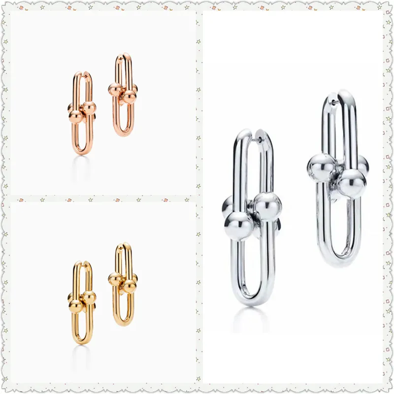 SHINETUNG Original 100% S925 HardWear Series Link Trendy Earrings Women Logo Fine Luxury High-End Jewelry CX200606