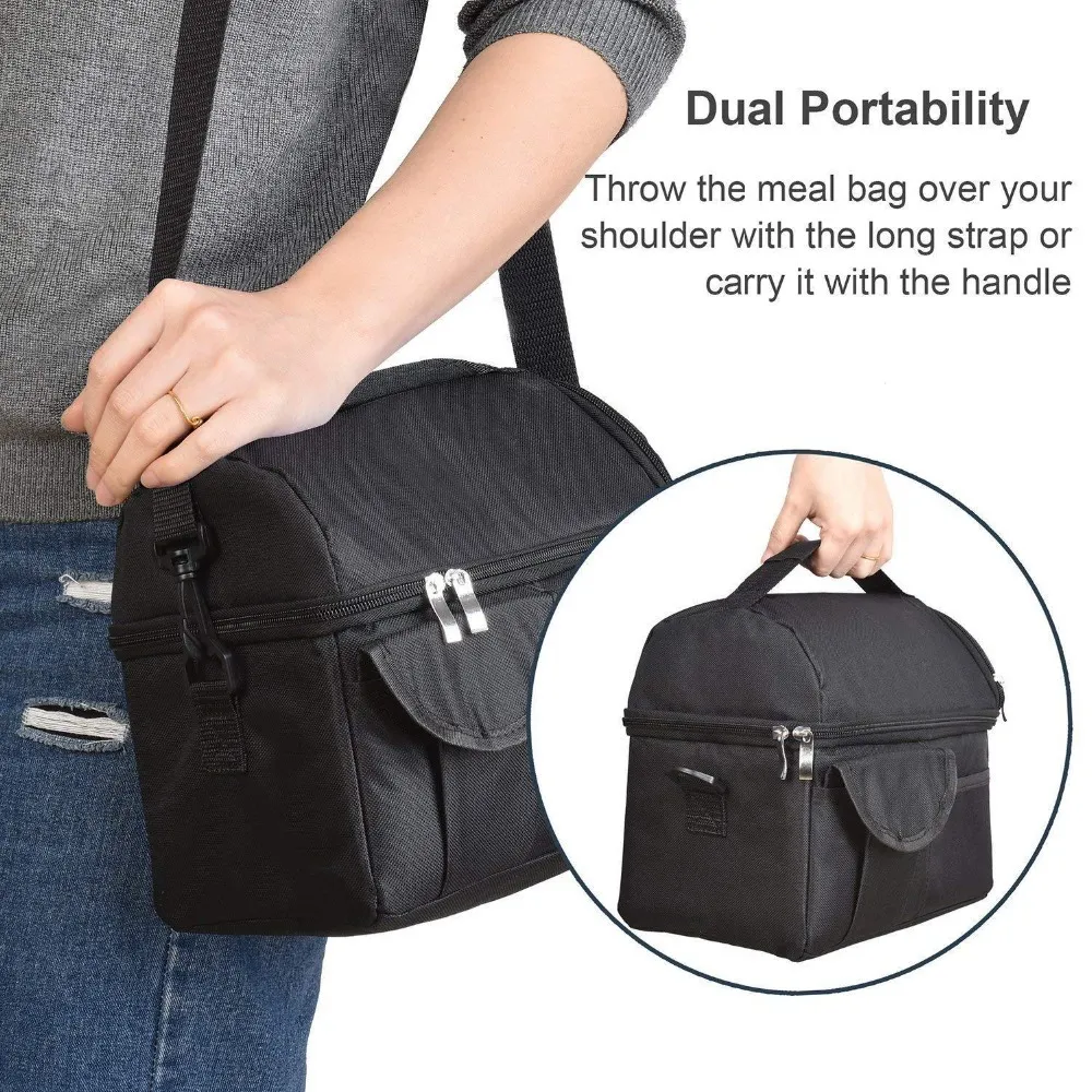 Insulated Thermal Bag Women Men Multifunctional 8L Cooler And Warm Keeping Lunch Box Leakproof Waterproof Black Y2004292860