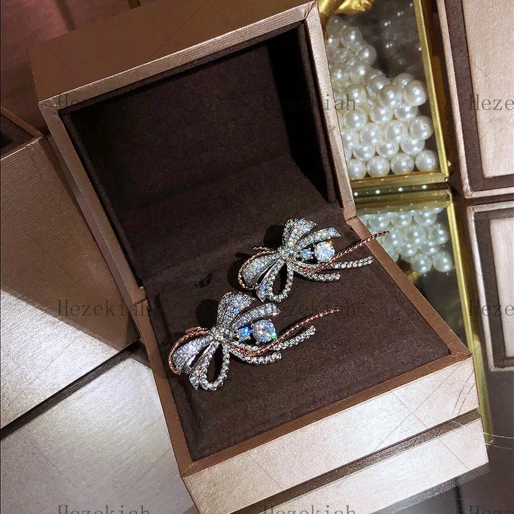 HZEKIAH 925 Pure Silver Earrings Butterfly Oordop Temperament Lady Dance Party Hoogte Kwaliteit Luxe Mode Bow -oorbellen3148848