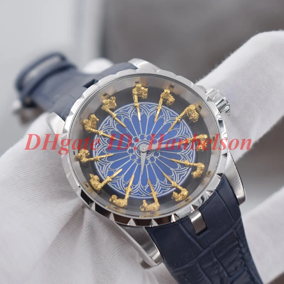 Nya män 12 Round Table Knight tredimensionell Dial Flight Watches 2813 Automatisk rörelse Watch Mechanical Horloge Orologio Di L321V
