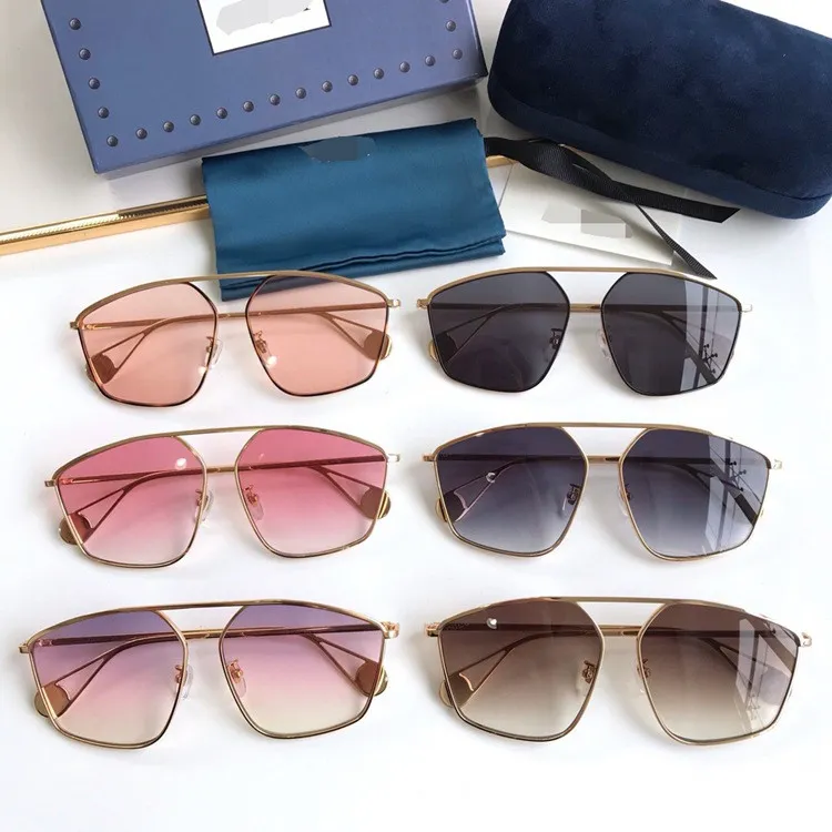 Whole-arrival G0437SA irregular-shape metal sunglasses UV400 for men women 60-14-145 fashional designer model fullset case fre248x