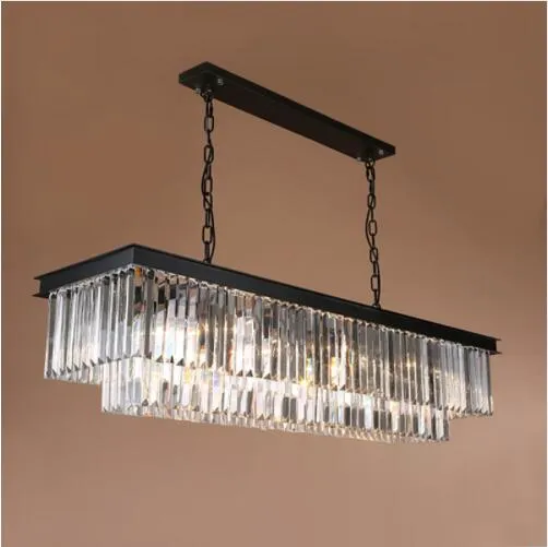 Modern Rectangular Luster Crystal Chandelier Lighting Crystal Chandeliers Luminaria de Techo Hanglamp Lighting Fixtures for Living297w