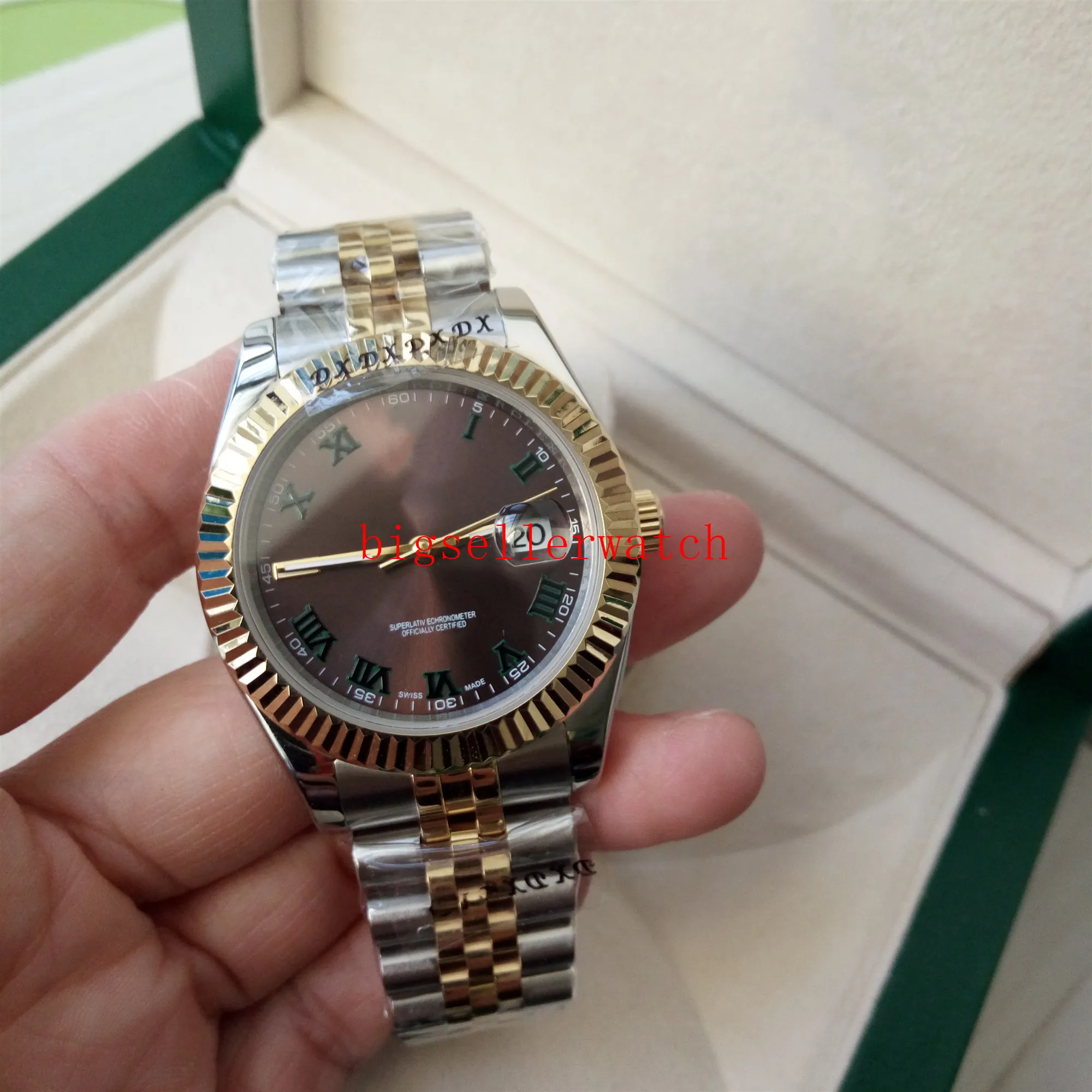 Watch Watch Luxury Men Automatic 2813 Wimbledon Men Gray Roman Dial 126333 Gold Steel 116333 Watches Datejust Wristwatches337d