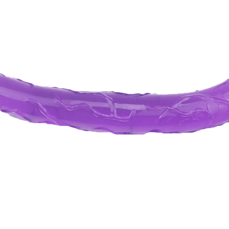 17 pouces de long gelée flexible double gode femmes vagin anal stimuler gode à double extrémité produits de sexe de pénis lesbien sans vibration Y17662856