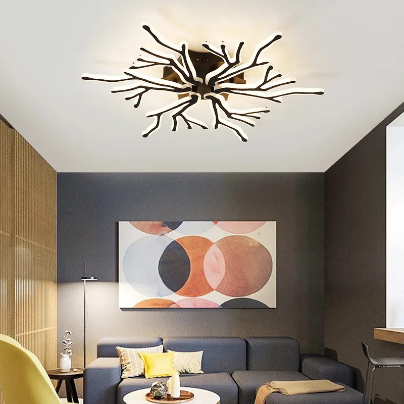 Modern Led Ceiling Light Antler Chandelier Lighting Acrylic Plafond Lamp for Living Room Master Room Bedroom292h