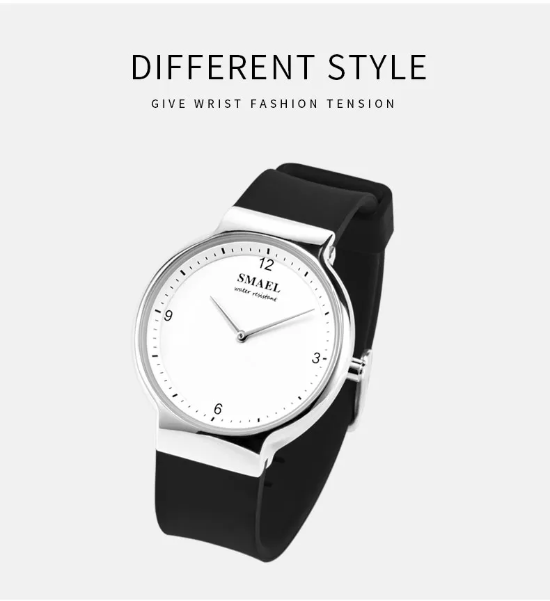 Casual Quartz Watch Zestaw 1835 Prosta para elastyczna wodoodporna zegarek dla miłośników Zestaw Silver Relogio de Casal Top Gift271R