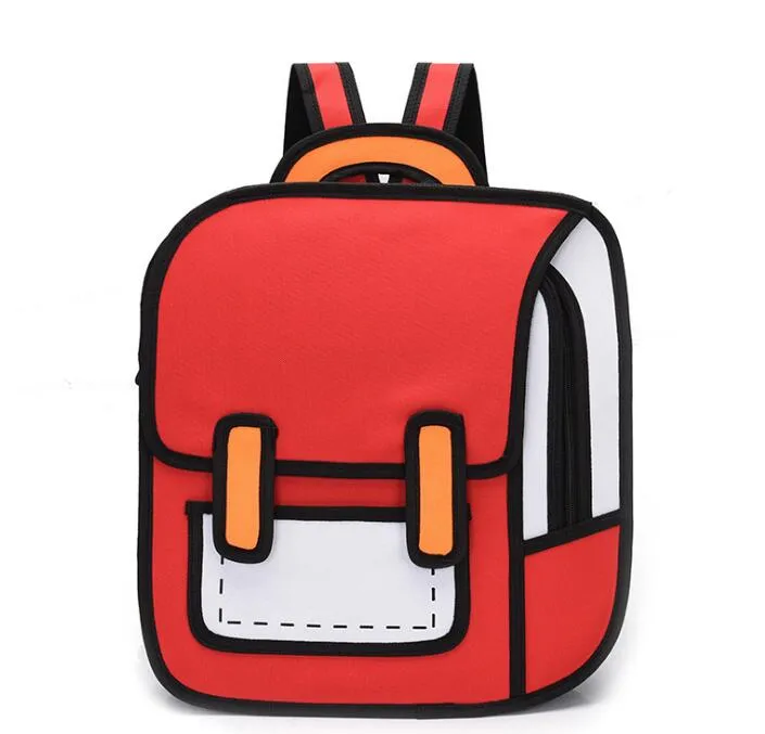 Designer Unisex Cartoon Cartoon Zweidimensionaler Rucksack Luxus Besondere Persönlichkeit Stil Rucksack Student Schultaschen Hohe Qualität284r