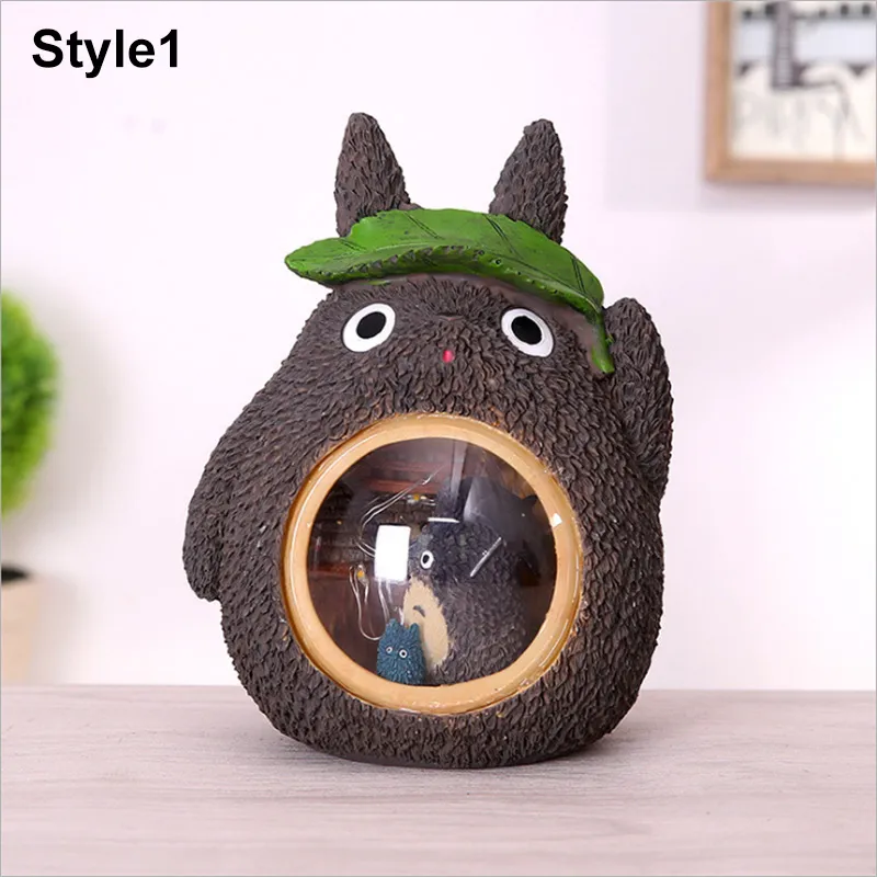 Ins résine dessin animé bébé chambre artisanat lampes Totoro Tree Fetes Starry Night Light Decoration Home Decoration Gift For Kids2847852