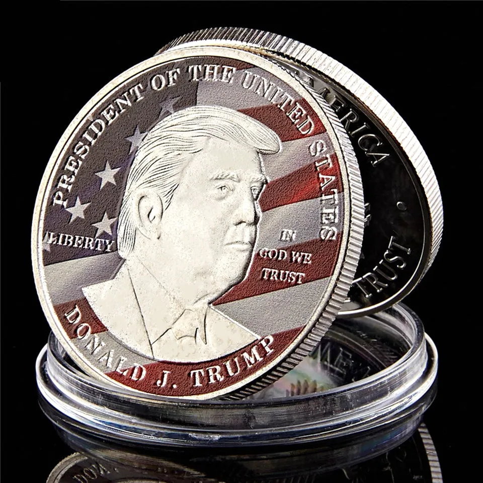 Président américain Donald Trump Liberty Craft en Dieu Nous avons confiance en argent plaqué 1Oz Pièce commémorative de nouveauté