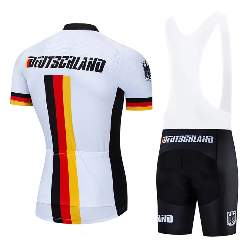 2022 Pro Team Germany Summer Cycling Jersey 9D Bib Set Mtb Uniform Red Bicycle Clothing Quick Dry Bike Wear Ropa Ciclismo Gel Pad201y