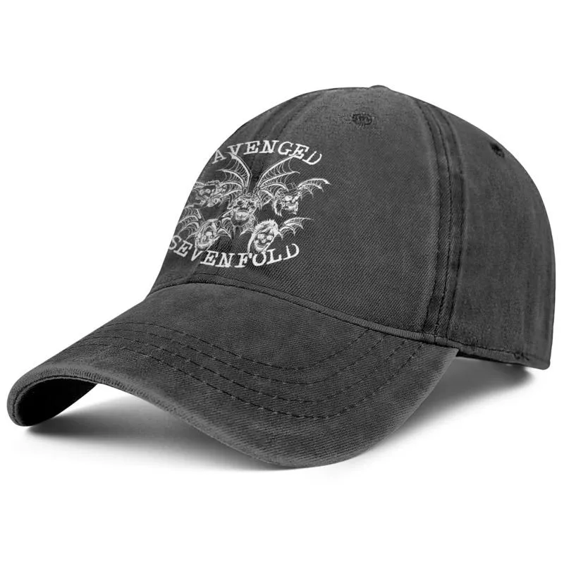 Avenged Sevenfold A7X Skull Deathbat berretto da camionista in denim da uomo e da donna, cappelli da baseball moda sportiva personalizzata da golf adattati H4510373
