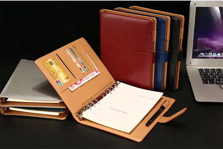 Berühmte Marke Agenda Notizbucheinband Leder Tagebuch Leder mit Staubbeutel und Box Karte Notizbücher Stil Silberring L243223G