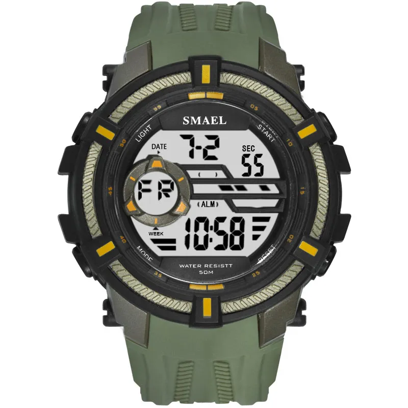 Smael Sport Watches Military Cool Watch Men Big Dial S Thock Relojes Hombre Casual LED CLOCK1616 Digital armbandsur Vattentät N203U