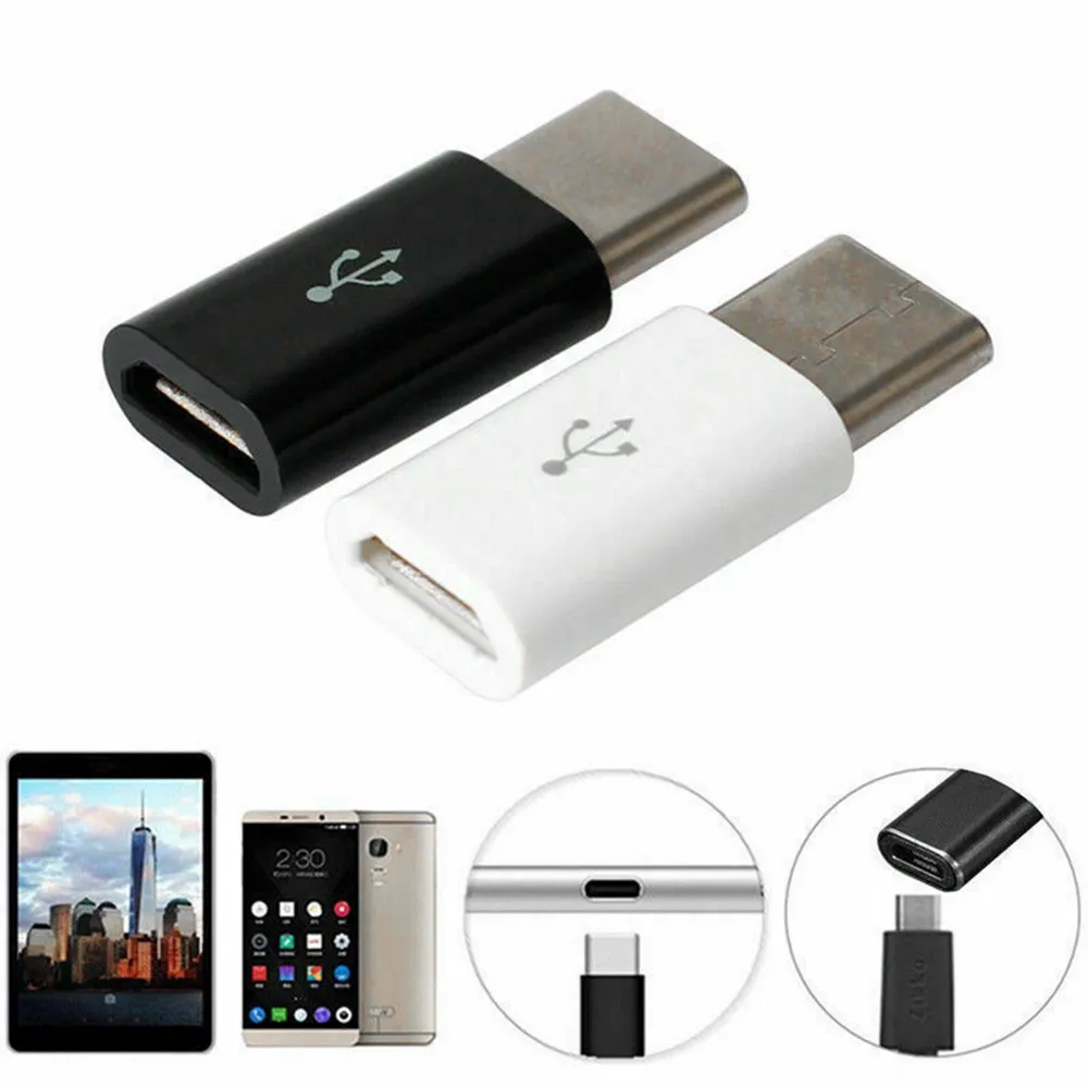 Adaptador de telefone móvel Micro USB para adaptador USB C Conector microUSB para Xiaomi Huawei Samsung Galaxy A7 Adaptador USB Tipo C