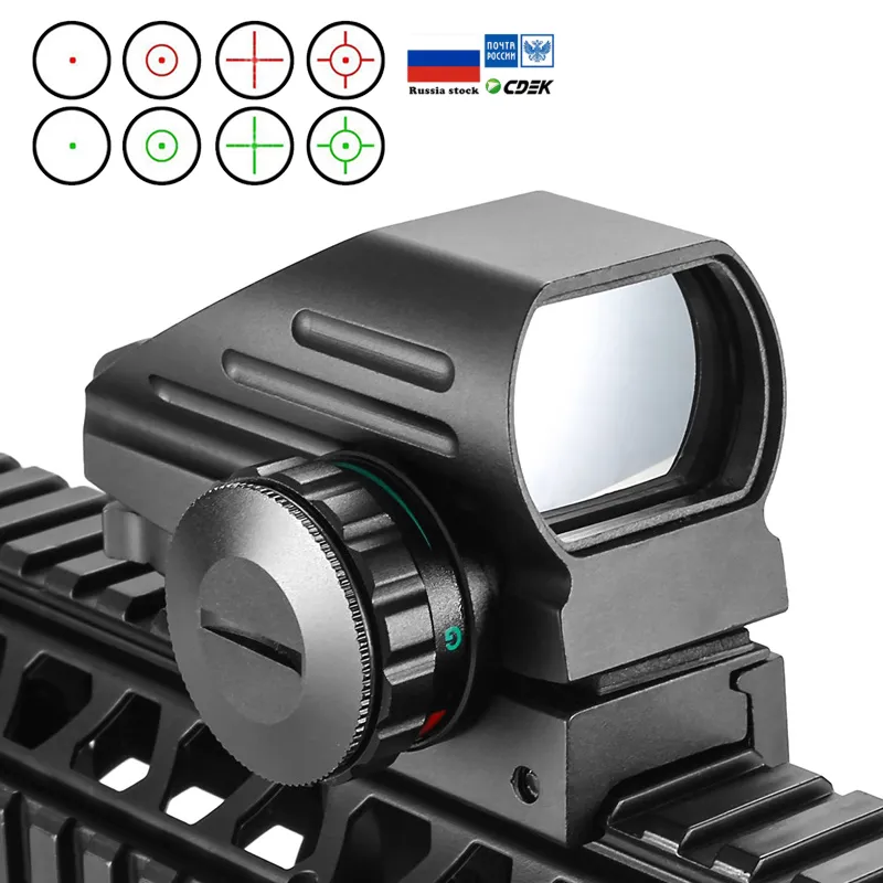 Tactique Reflex Rouge Vert Laser 4 Réticule Holographique Projection Dot Sight Portée Airgun sight Chasse 11mm / 20mm Rail Mount AK