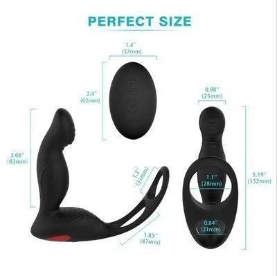 9 Speeds Male Masturbator Vibrator Double Penetration Strapon Dildo Vibrator Butt Plug G Spot Vibrator Adult Sex Toys for Man Y1814966502