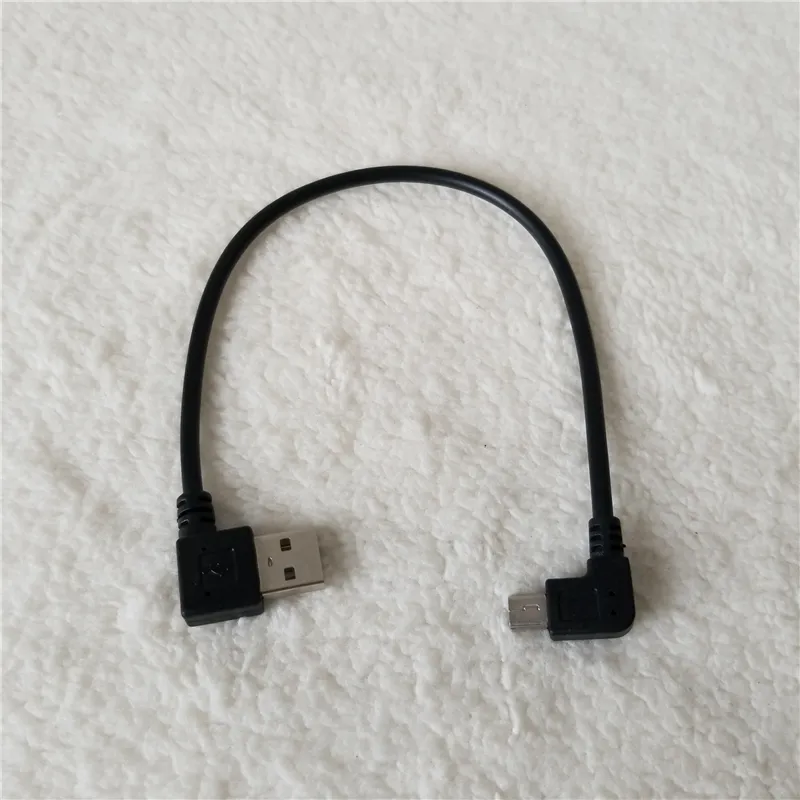 90 gradi doppio angolo sinistro Mini B USB 5 pin a USB A maschio adattatore cavo dati prolunga cavo di alimentazione fotocamera con disco rigido 25 cm