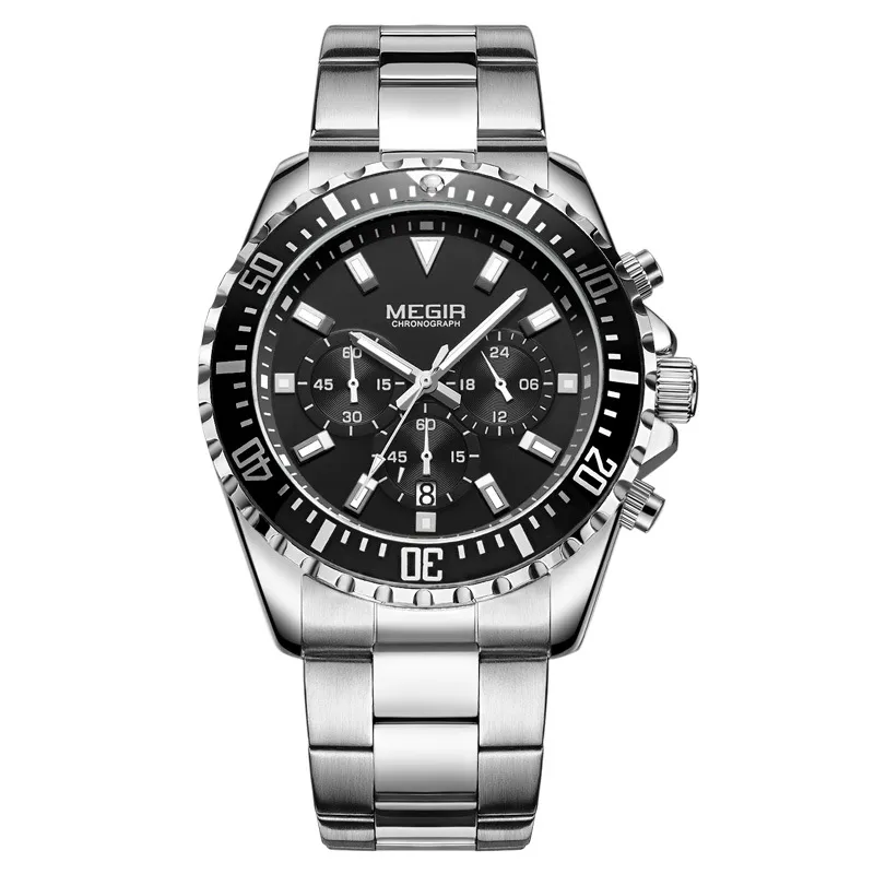 MEI Gainer Megir wielofunkcyjne zegarki Męskie Modne Sporty Kalendarza Business Kalendarz Luminous Quartz Watch 20642655
