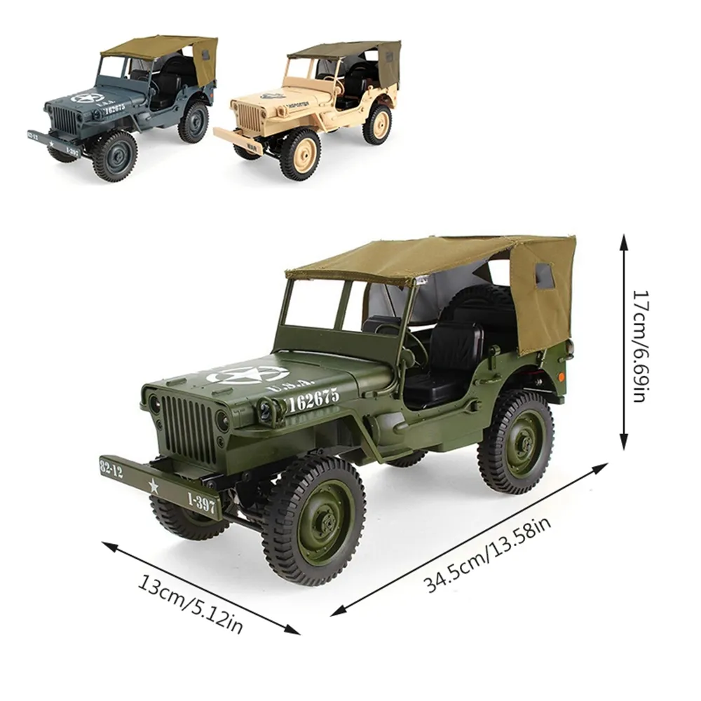 F1 F2 1/14 2.4G 4WD RC Car for Jeep Off-Road Vehicles with LED Light C