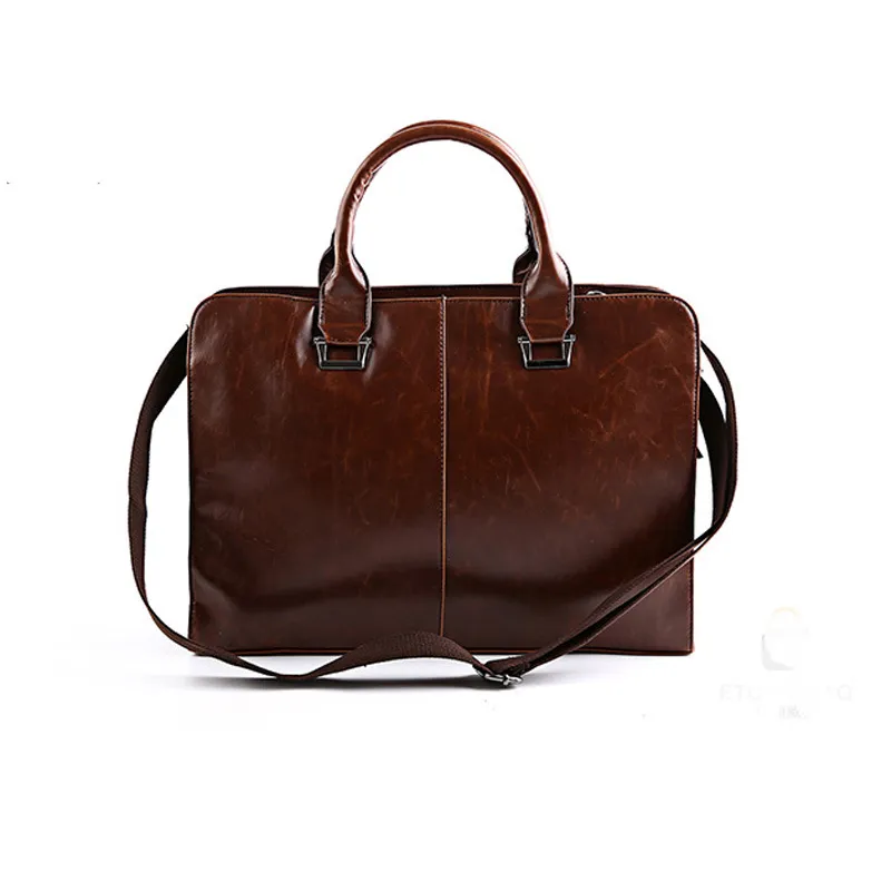 Mens Leather Portcase Laptop Bags Travel Bag Soft Shoulder PAGS Business Man Handbag Male Formal Briefscases189s