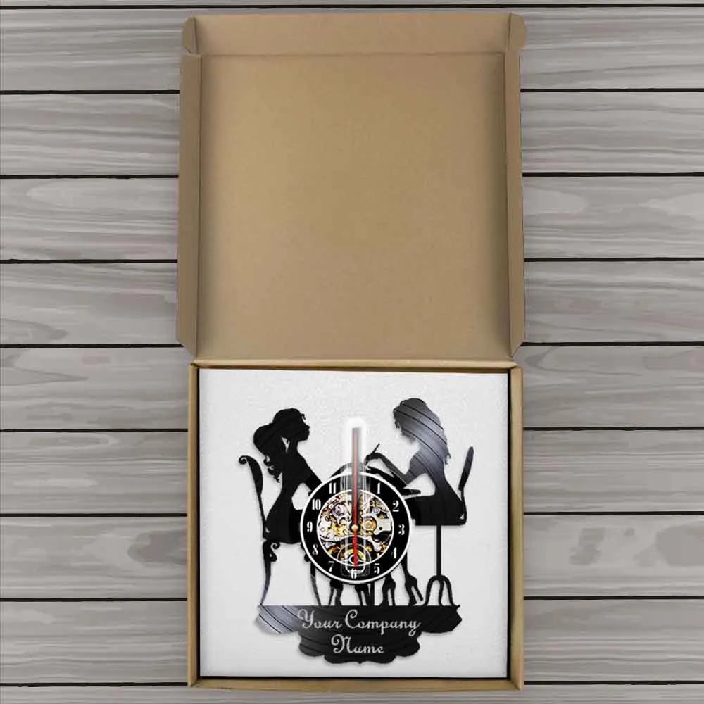 Custom Spa Salon Business Wall Sign Настенный декор Маникюрный салон Персонализированное ваше имя Запись настенные часы Польские модные художественные часы Y2001108814729