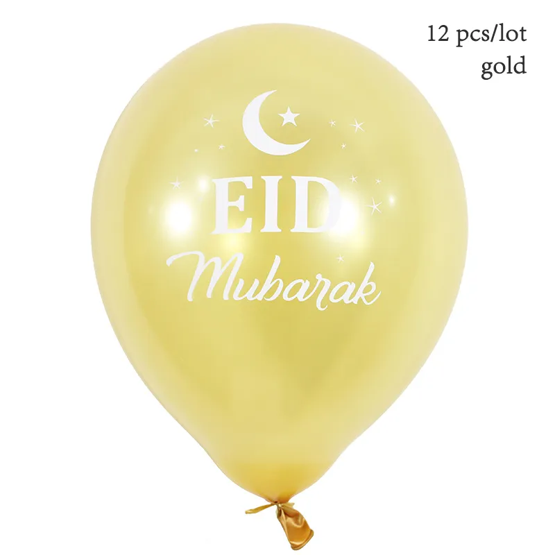 Globos Eid Mubarak, globos felices Eid, feliz Ramadán, decoración del Festival musulmán, Año Nuevo Islámico, confeti transparente 262c