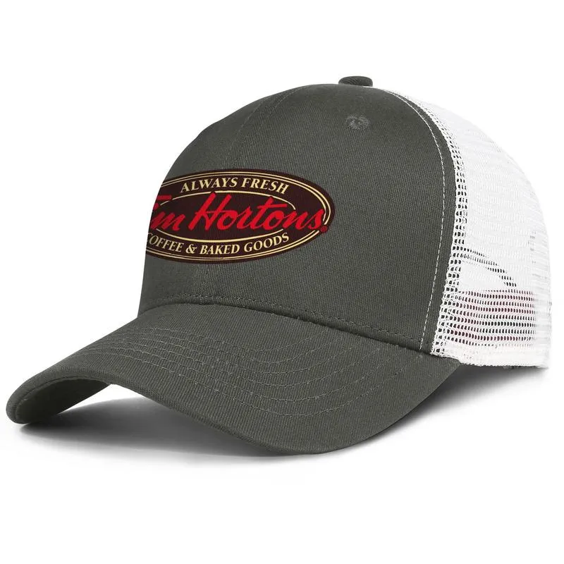 Logo Tim Hortons męskie i regulowane damskie Trucker Projektant Meshcap Dopasowany uroczy klasyczny baseballhats Field Restaurant Logo8522476