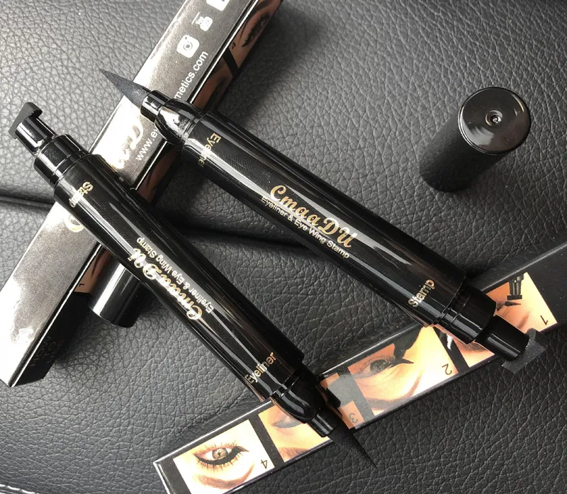 CmaaDu Wing Eyeliner Stamp Black Waterproof Smudgeproof Winged Liquid Eye Liner Pen Long Lasting Eyes Makeup