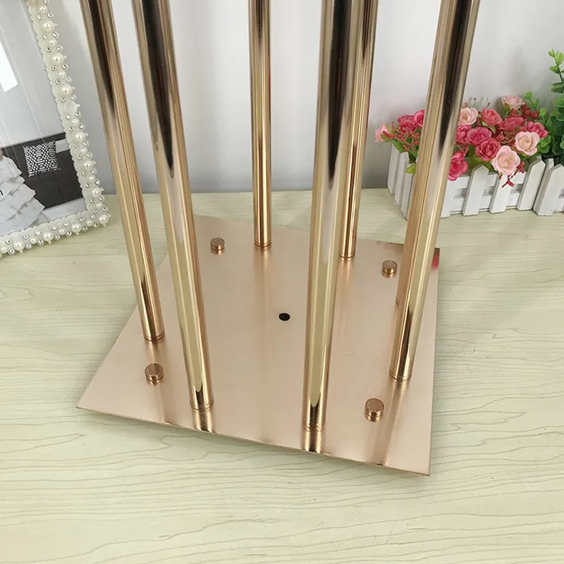 Flowers Vase Candle Holders Road Lead Centralcece Central Stand Gold Metal Stand Pillar Vandlestick na ślub Candelabra G04902 T9613879