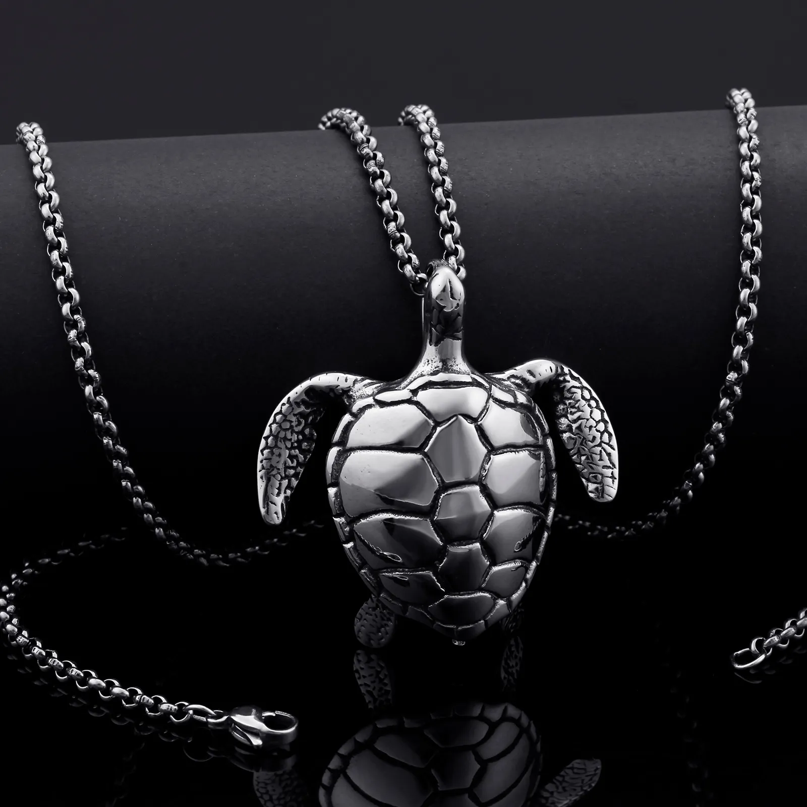 New casting Stainless Steel Baby Turtle Pendant Necklace Cool Gifts For Men Boys Baby Lovely Gift3194