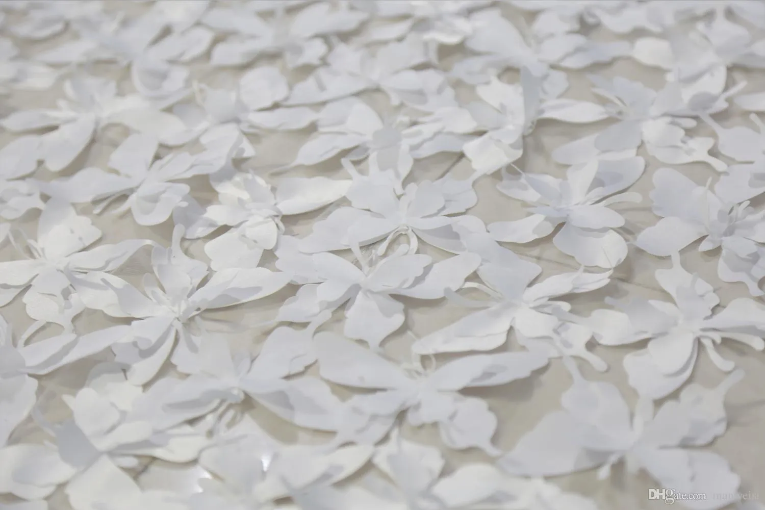 긴 아이보리 흰색 신부 베일 3D 꽃 나비 레이스 2 층 고급 대성당 길이 3m 신부 웨딩 베일 콤 100% re276u