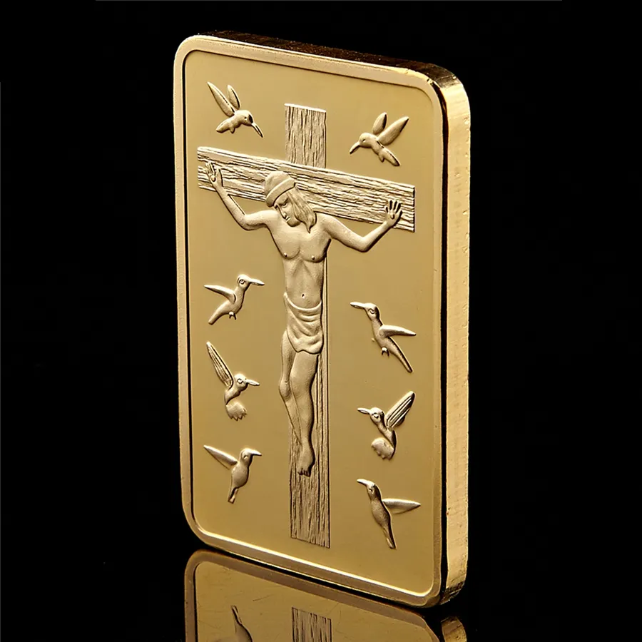 lot Jesucristo 10 Mandamientos Barra de lingotes Craft 24k Chapado en oro Desafío Coin4149443