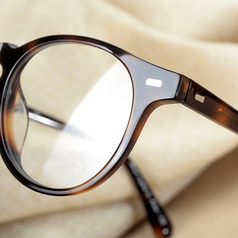 2018 Nieuwe Vintage Brillen Frames OV5186 Gregory Peck Acetaat Ronde Brilmontuur Mannen Brillen Vrouwen met Originele Case287d