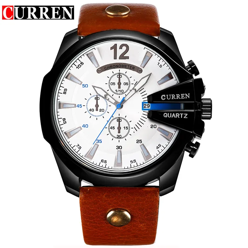 Curren Men's Casual Sport Quartz Watch Mens Mens Watch Top Brand Роскошные Quartz The Ceather Bess Watch Watch Forist Male Clo311z