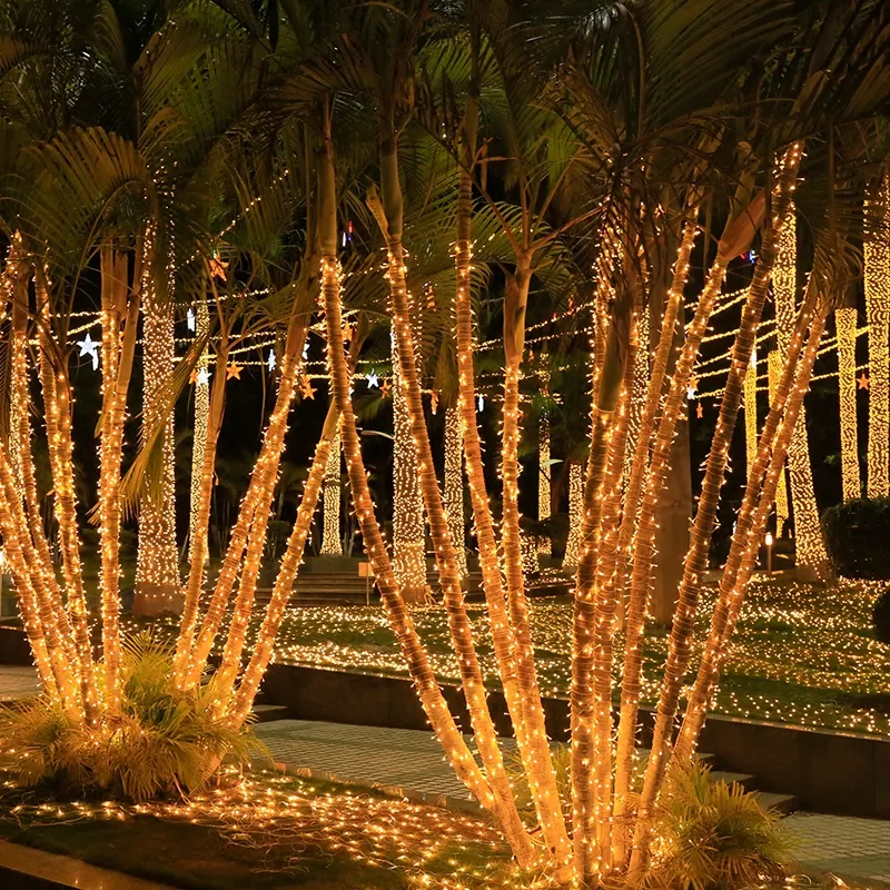 100M 800 LED Guirnalda de luces navideñas de hadas 8 modos Jardín al aire libre Patio Fiesta de bodas Luz navideña AC220V Reino Unido UE AU Plug253S