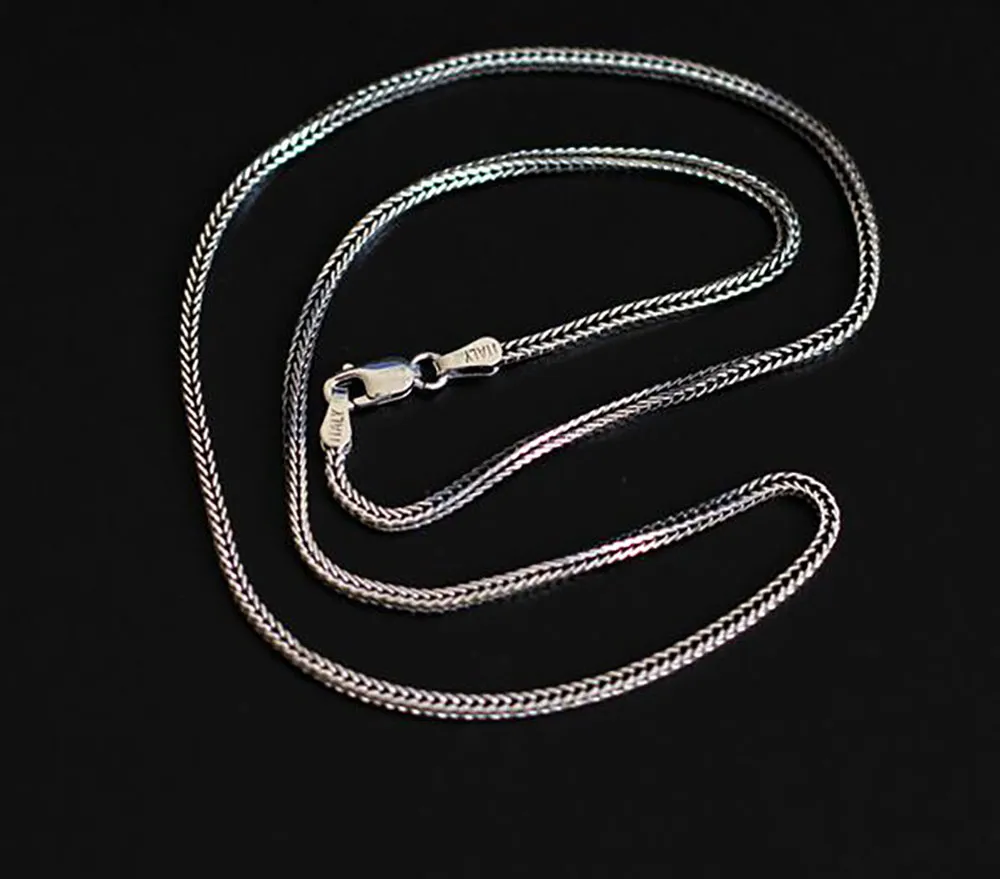 1 6 mm 925 Srebrny srebrny łańcuch ogona łańcucha mody łańcuchy mody mężczyźni kobiety biżuteria naszyjnik DIY