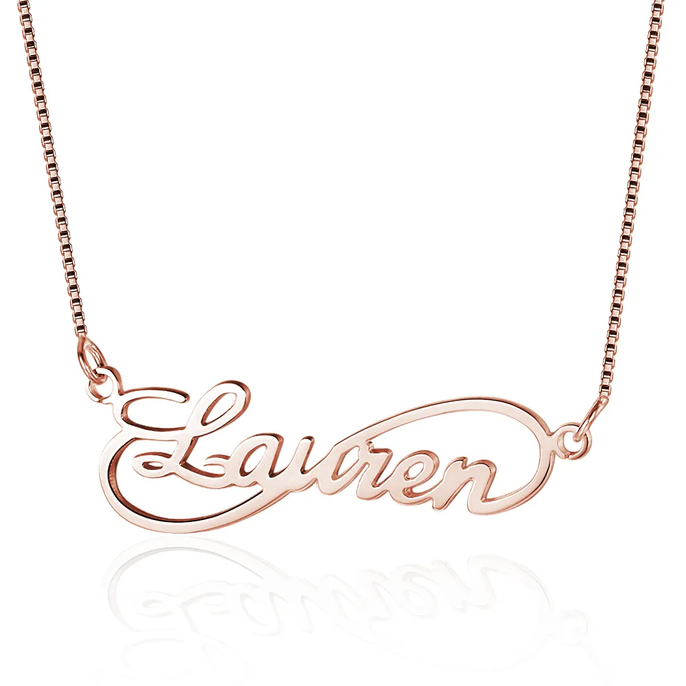 Infinity Love Damen-Namensketten, 8 Formen, personalisierbar, 925er Sterlingsilber, arabisch-russische Namenskette, Geschenk für Liebhaber ne101629 J190707